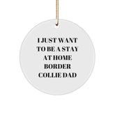 Funny Border Collie Dog Gifts from Dad to Border Collie Dog - I Just Want To Be A Stay At Home Border Collie Dad Circle Ornament for Christmas - Image 1